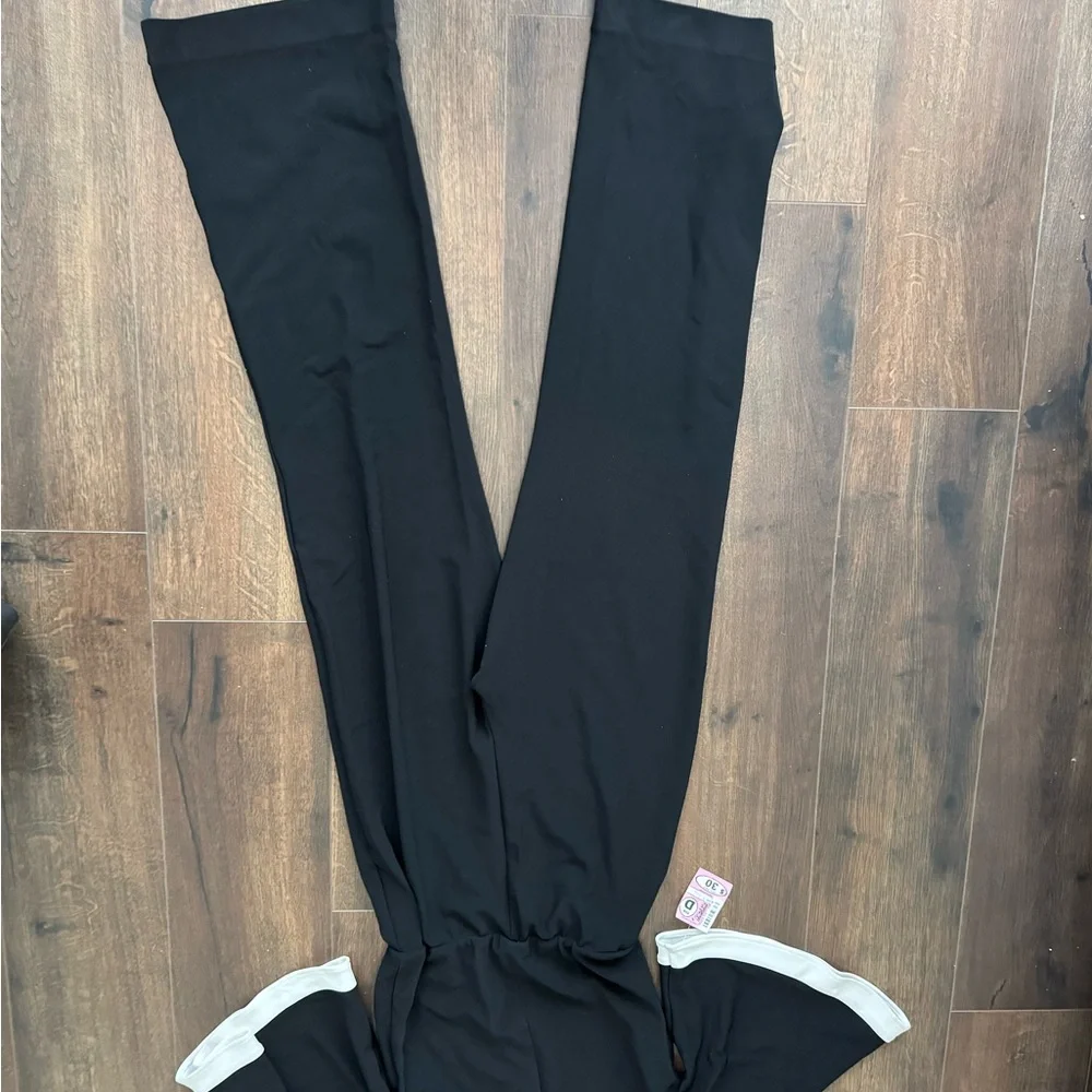 Boston Proper Black and White Jumpsuit with Flared Legs - Picture 2 of 2